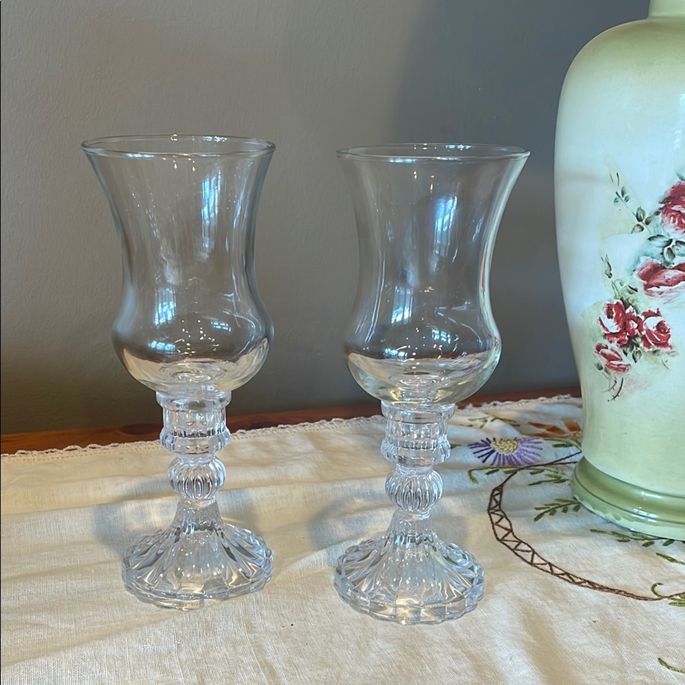 Elegant Clear Glass candle holders